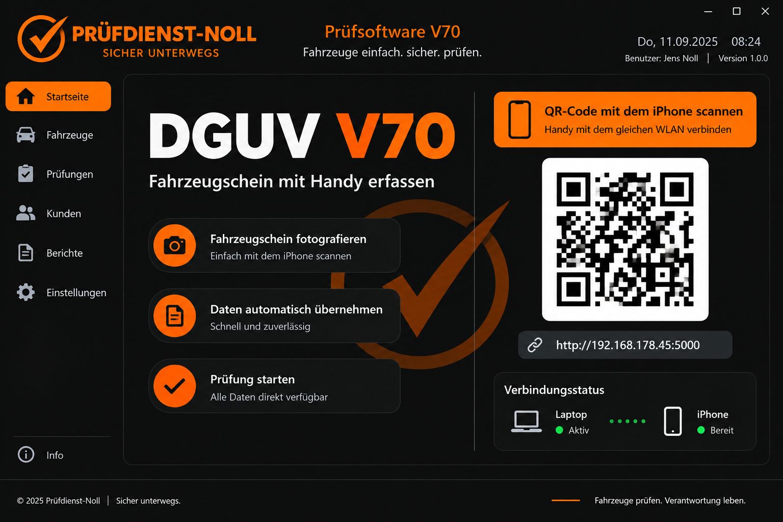 Prüfdienst Noll DGUV V70 Software